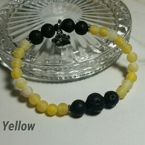 Lava Rock and Agate Bracelet